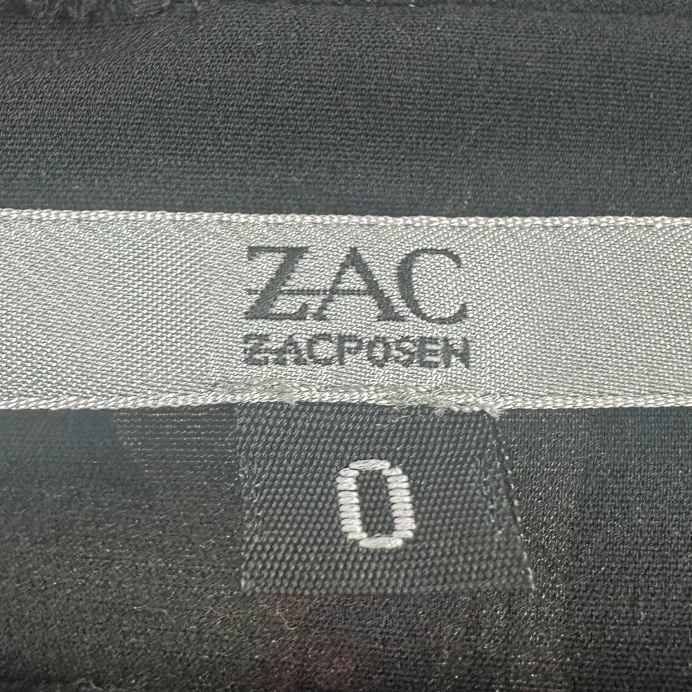 Zac Posen Womens Floral Chiffon Layered VNeck Dress Black Size 0 Sleeveless - Picture 10 of 15